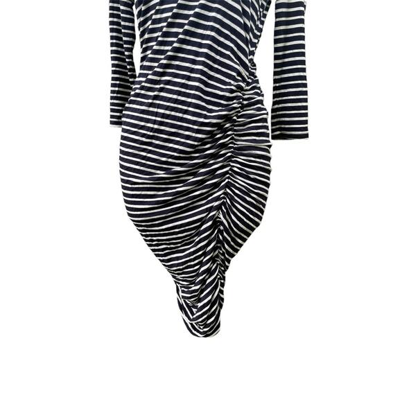 Ingrid & Isabel Maternity navy and white stripe 3/4 sleeve dress - Picture 3 of 6